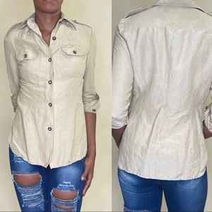 Vintage Khaki safari blouse sz 2